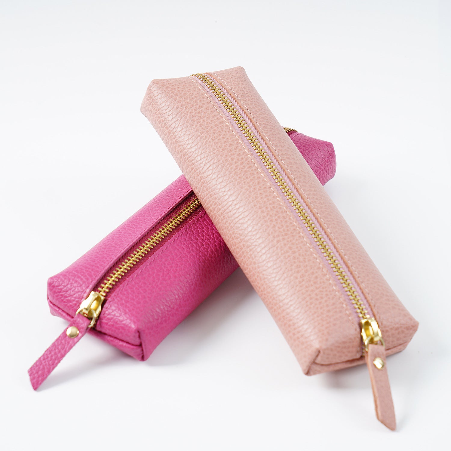 Wholesale Cowhide Lychee Zipper Creative Pencil Case